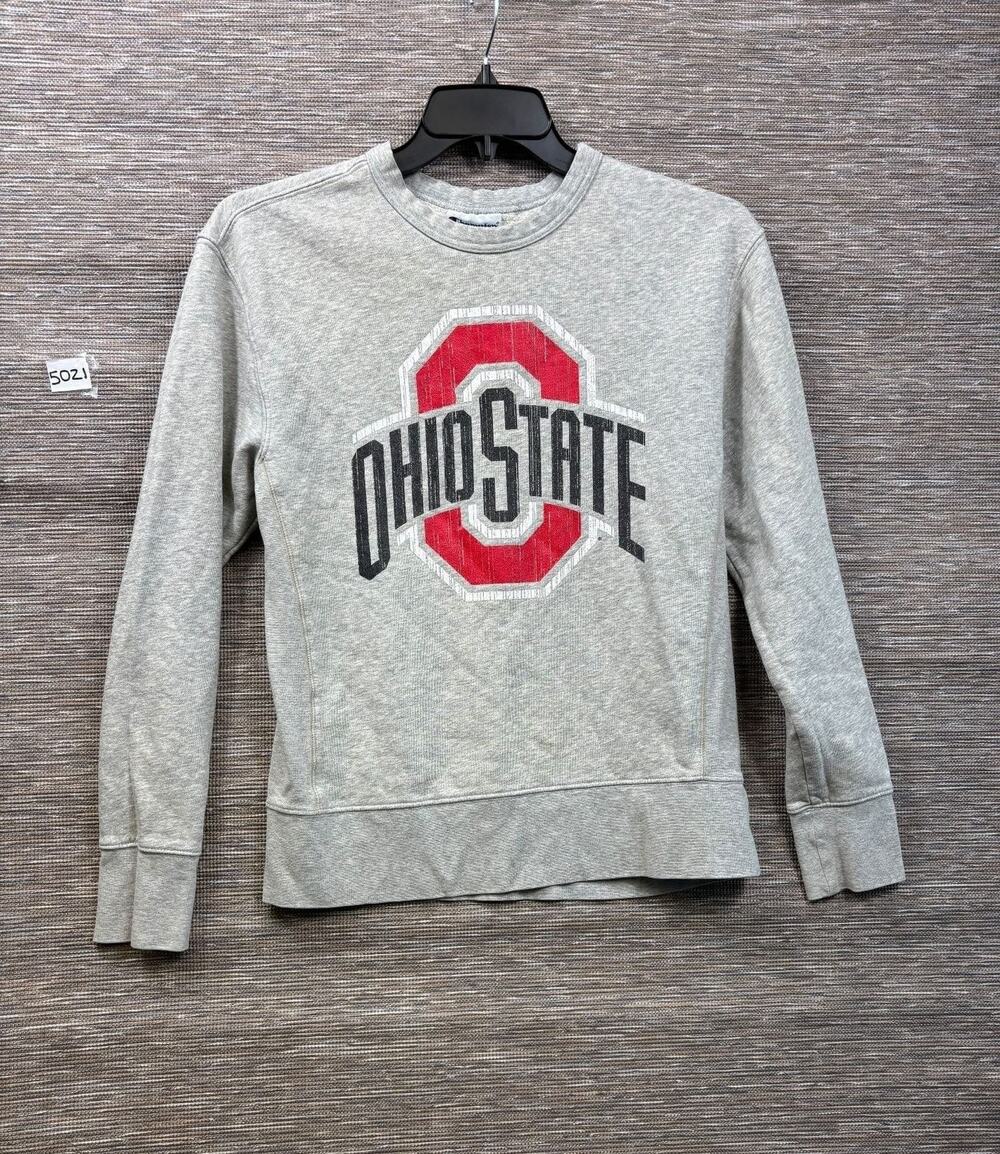 Ohio State Buckeyes Sweatshirt Womens Medium Gray NCAA Football Champion Fleece